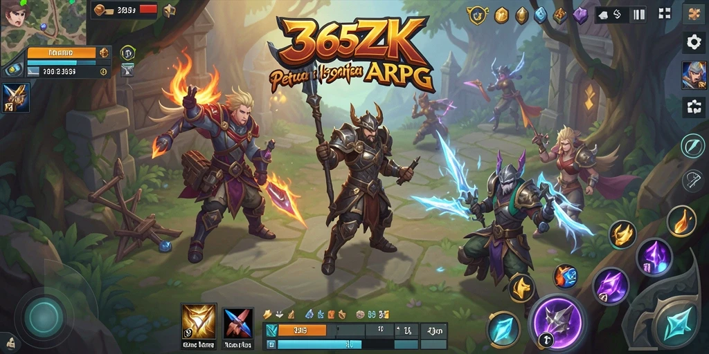 Tampilan aksi seru dalam 365ZK saat bertarung melawan monster.