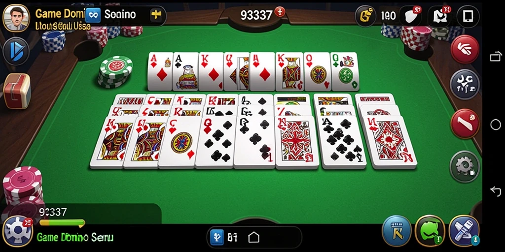 Tampilan gameplay seru dalam permainan Domino 93337.