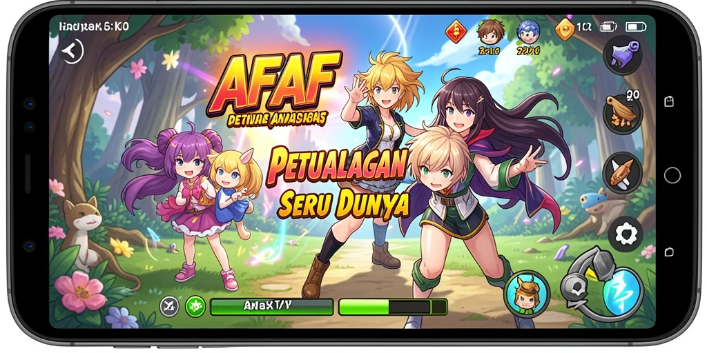 Tampilan menarik dari gameplay AFAF yang menampilkan karakter anime ikonik.