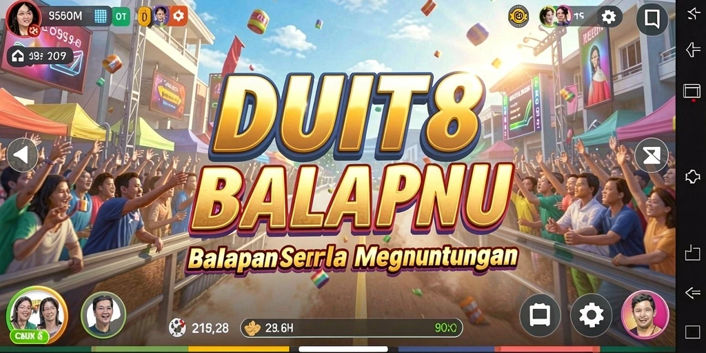 Tampilan gameplay balapan mendebarkan dalam DUIT8 dengan trek yang bervariasi.