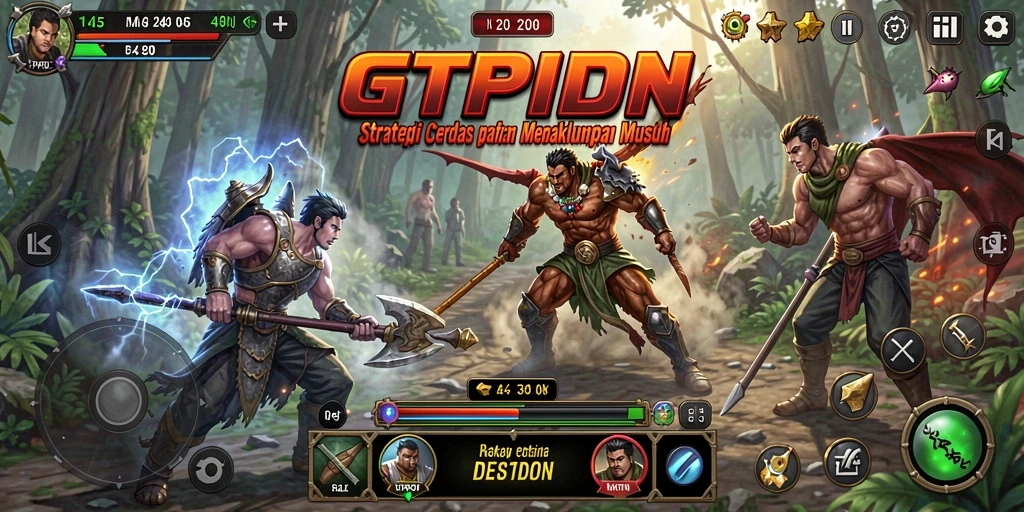 Tangkapan layar <strong>GTPIDN</strong> menunjukkan aksi strategi mendalam dan pertempuran intens.