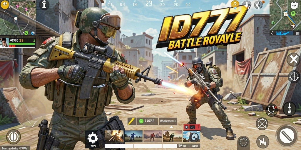 Screenshot gameplay ID777 menampilkan pertempuran epik dan taktik bertahan hidup.