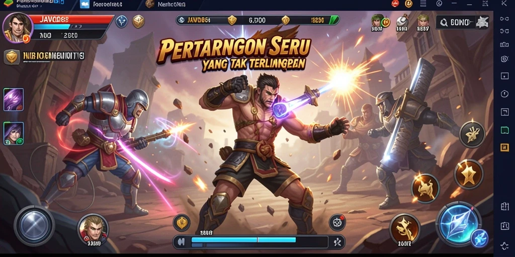 Tampilan dari game JAVO88 dengan aksi pertarungan yang seru.