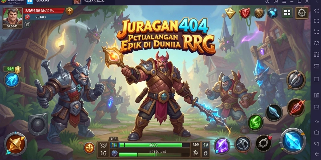 Screenshot JURAGAN404 menampilkan aksi seru dalam petualangan RPG.