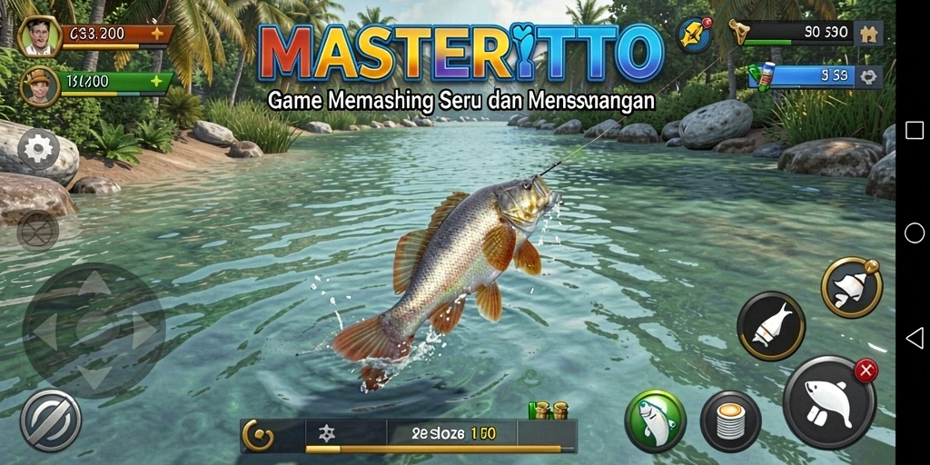 Tampilan gameplay seru dalam MASTERTOTO saat menangkap ikan.