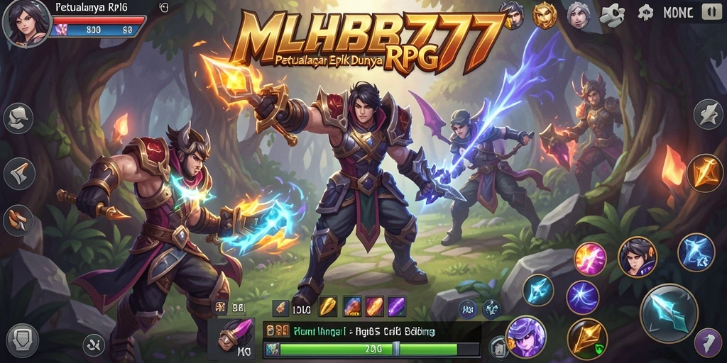 Tampilan gameplay <strong>MLBB777</strong> yang menegangkan dalam pertarungan RPG.