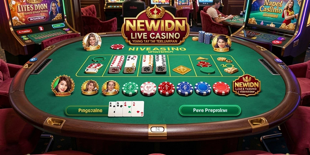 Tampilan gameplay Live Casino di aplikasi NEWIDN yang seru.