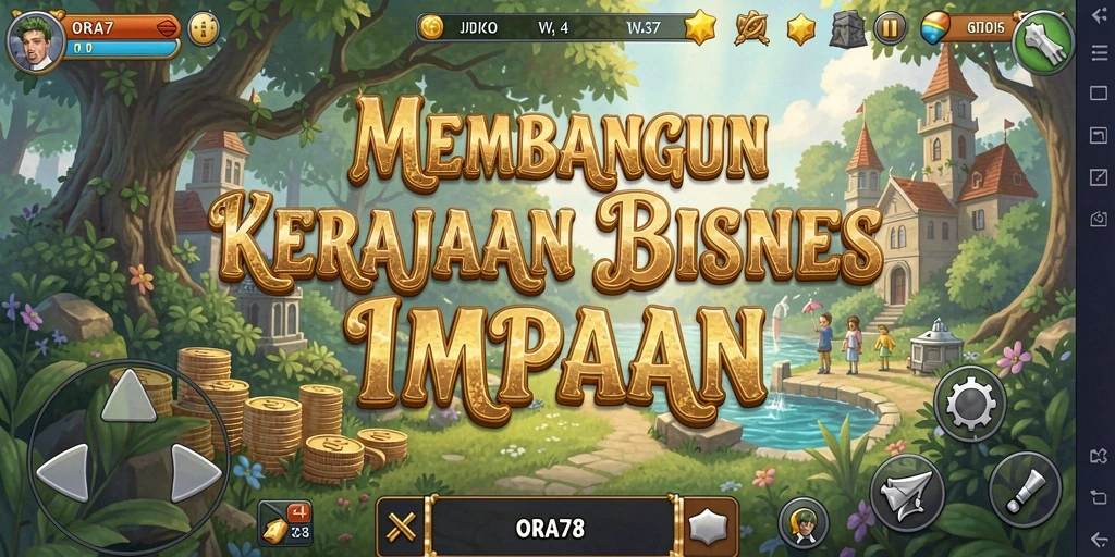 Screenshot gameplay ORA78 menampilkan aktivitas pengelolaan bisnis yang menarik.