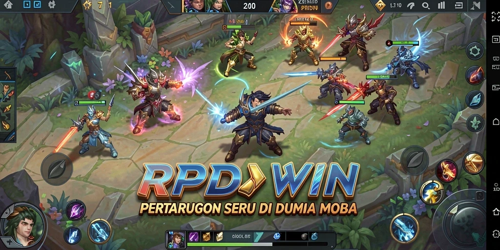 Tangkapan layar RPIDWIN yang menampilkan aksi seru dalam pertarungan MOBA.