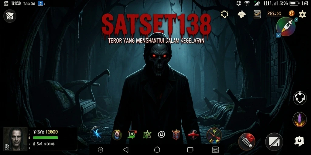 Screenshot gameplay menegangkan dari SATSET138 di dunia horor.