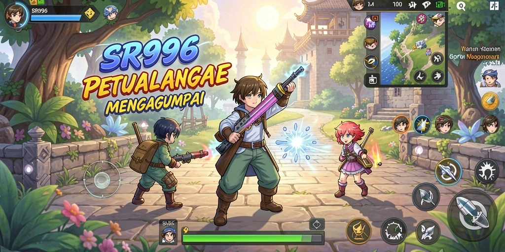 Tampilan menarik dari gameplay SR996 menampilkan karakter Anime yang penuh aksi.
